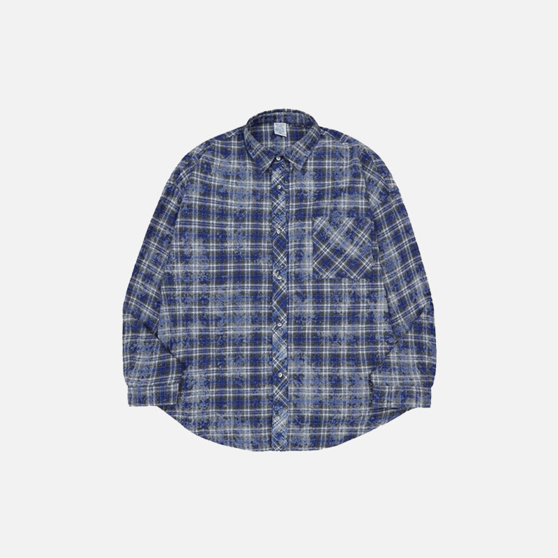 Brushed Check Blue Plaid Shirt