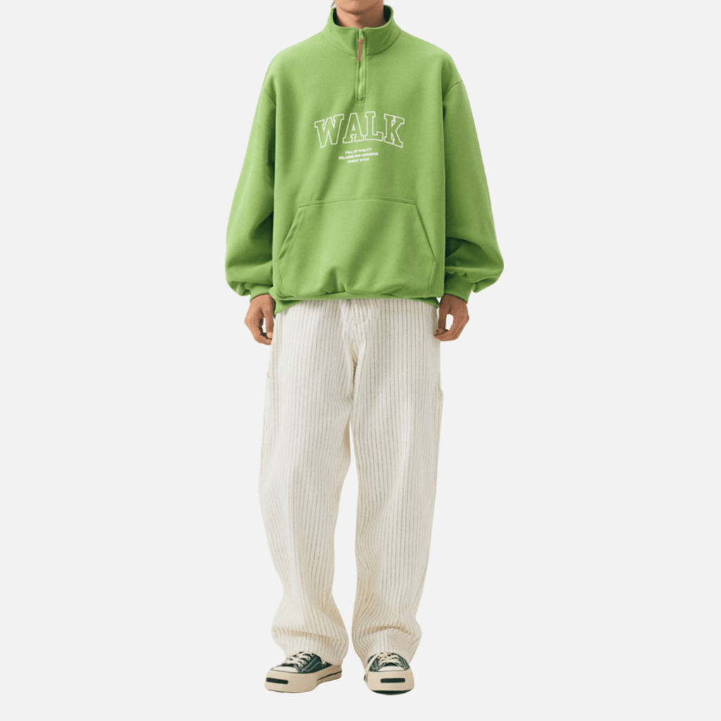 Half-Zip Letter Print Sweatshirt