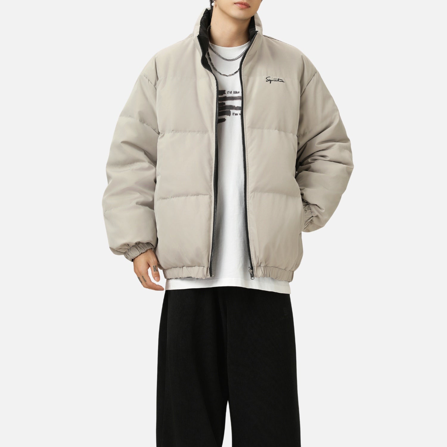 Reversible Two-Tone Puffer Jacket