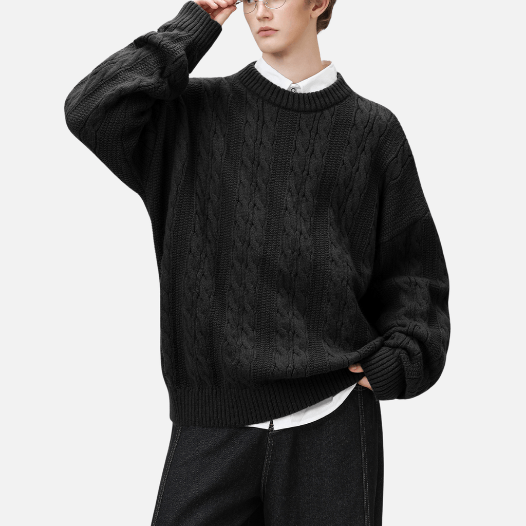 Cable Knit Crewneck Sweater