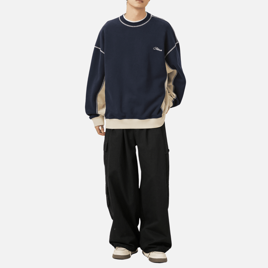 Retro Style Patchwork Sweatshirt