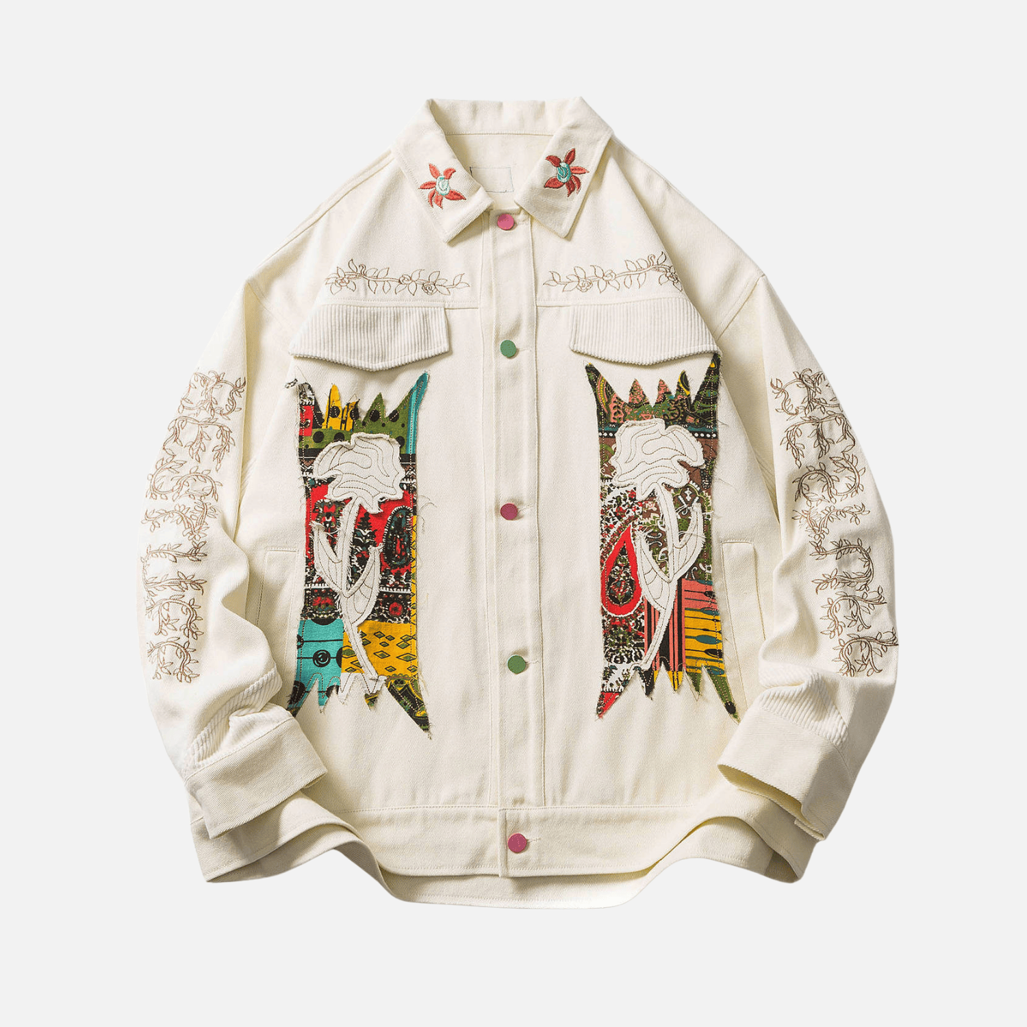 Ethnic Floral Patchwork Jacket