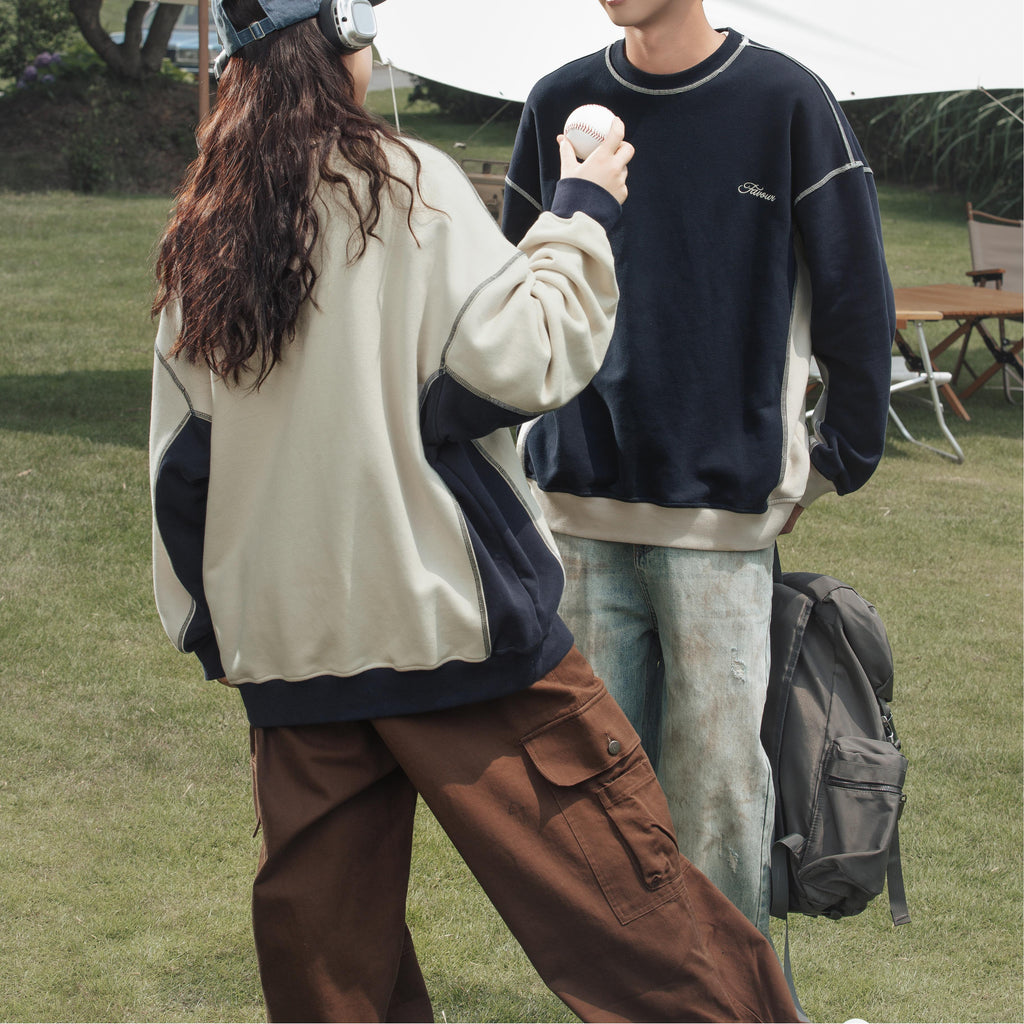 Retro Style Patchwork Sweatshirt