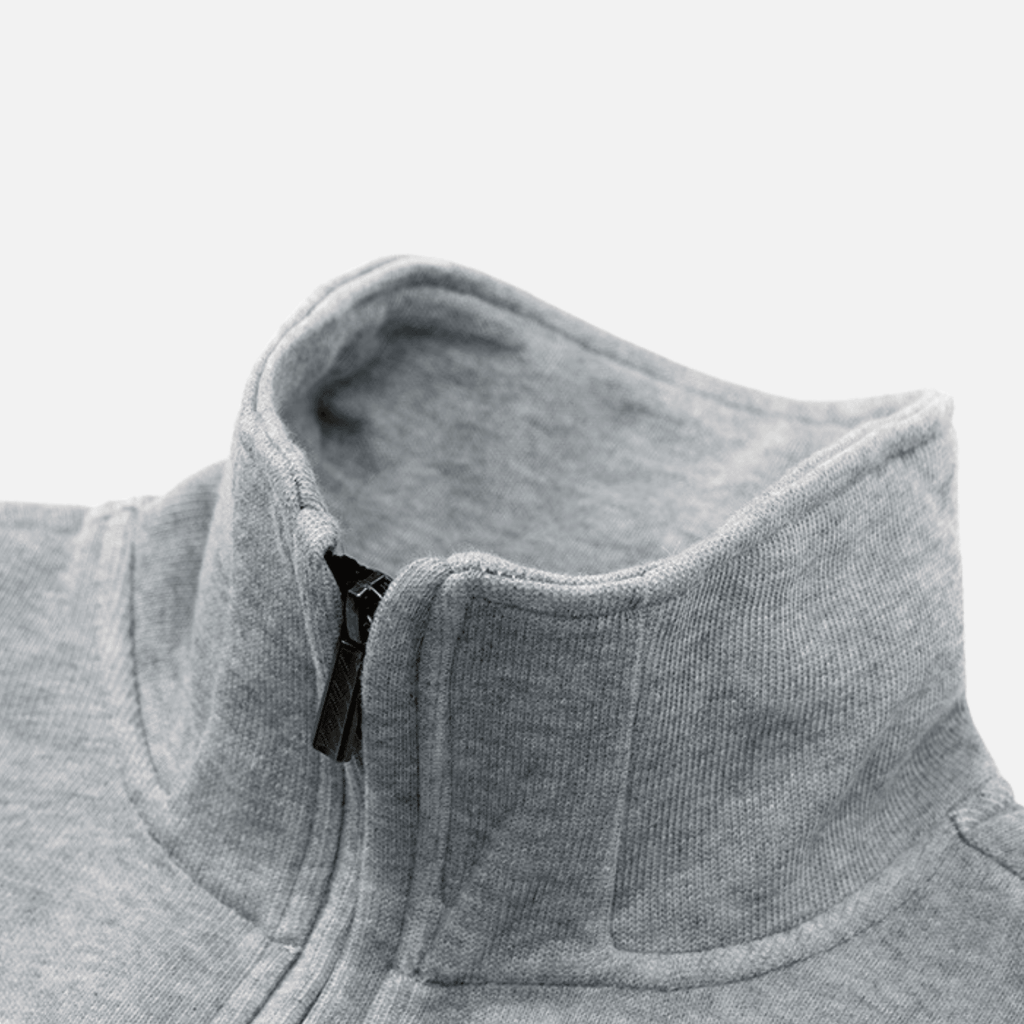Solid Half-Zip Stand Collar Sweatshirt