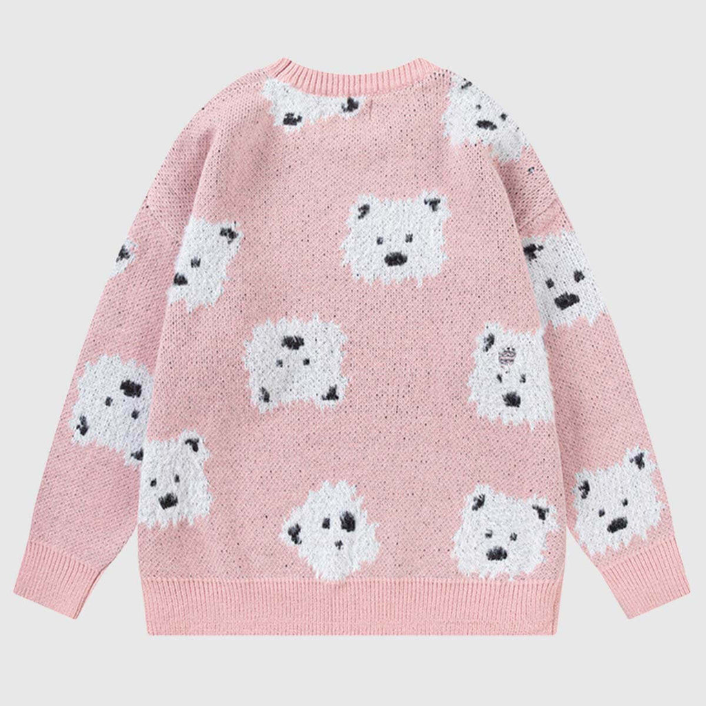 Dog Pattern Knit Sweater