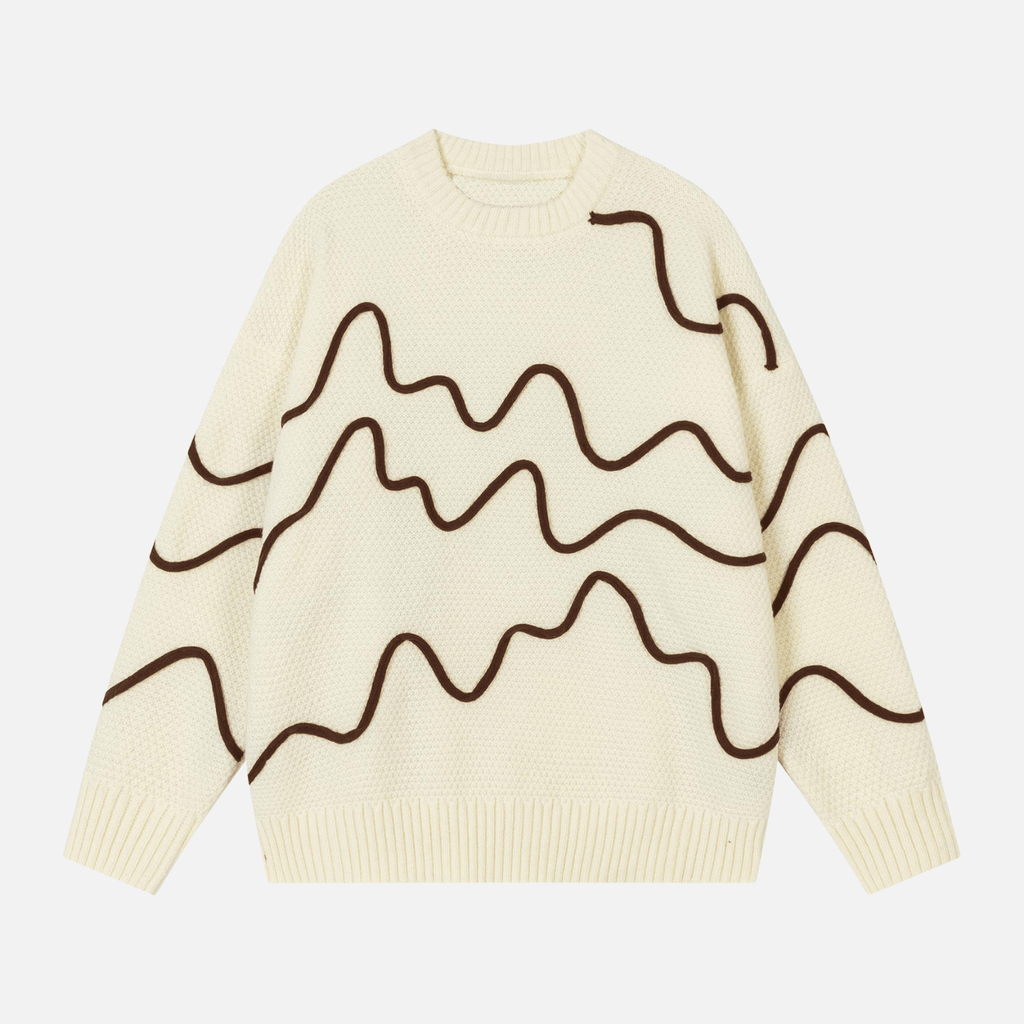 Colorblock Stitch Knit Sweater