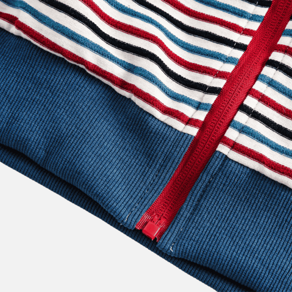 Colorblock Stripe Stand Collar Jacket