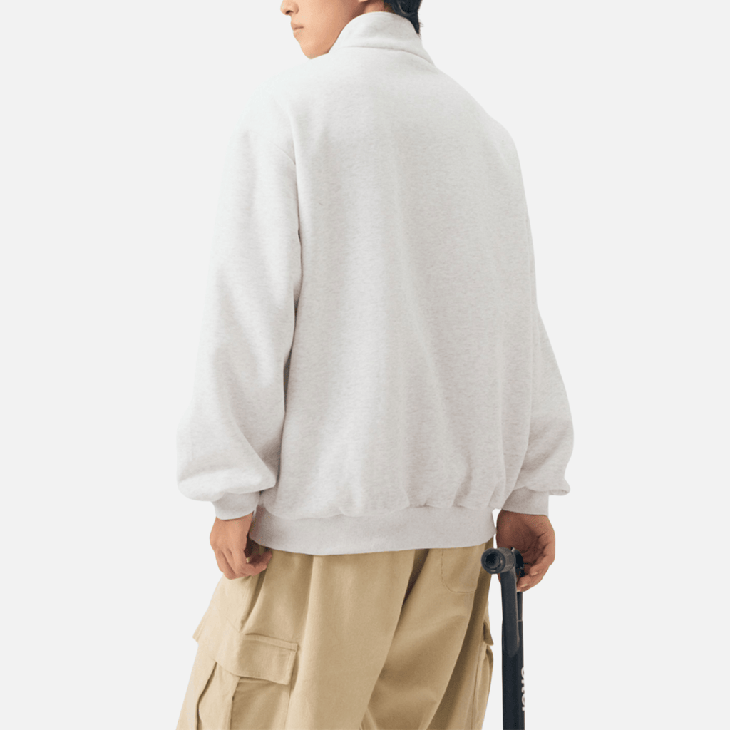 Half-Zip Letter Print Sweatshirt