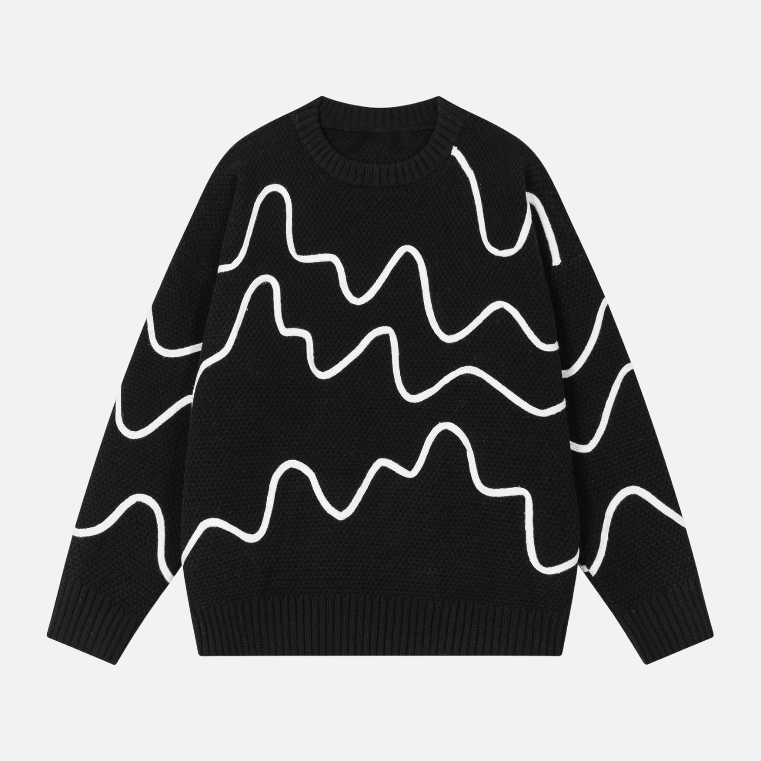 Colorblock Stitch Knit Sweater