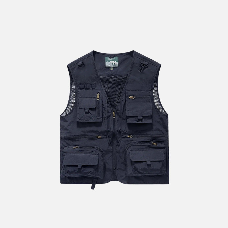 Multi-Pocket Breathable Cargo Vest