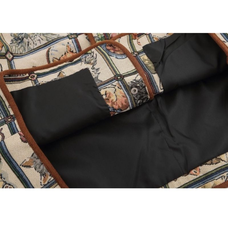 Vintage Cat Embroidered Bomber Jackets