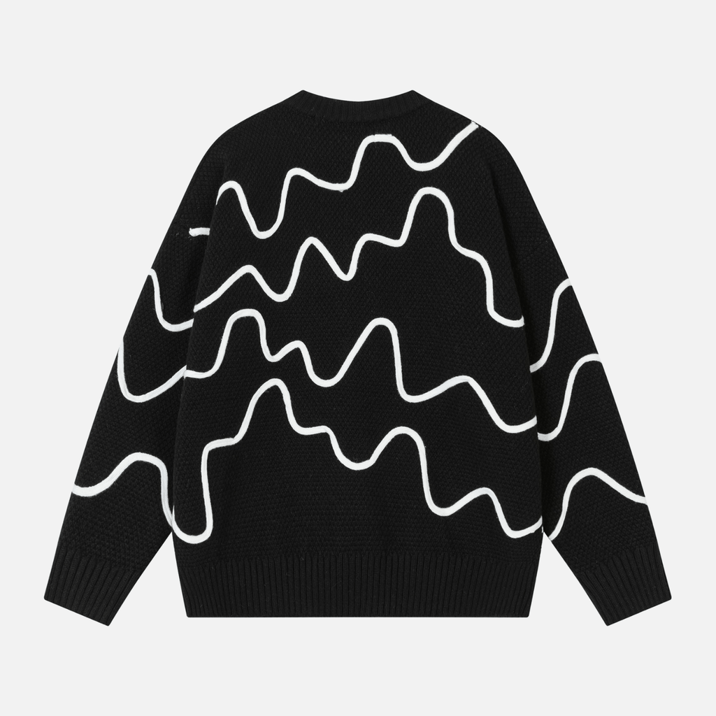 Colorblock Stitch Knit Sweater