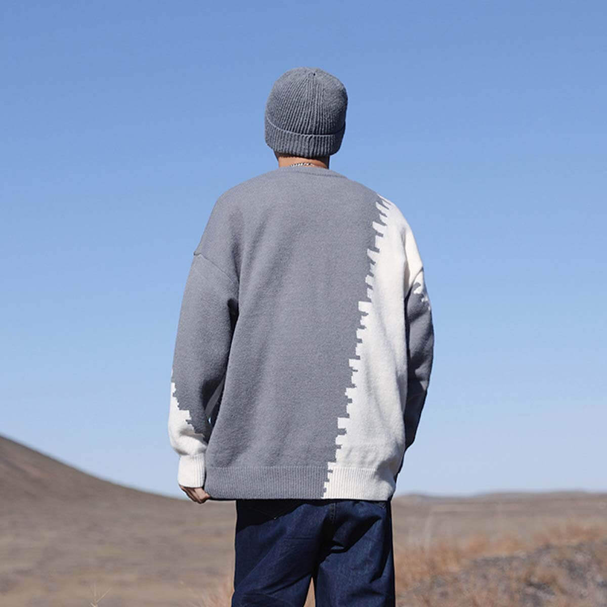 Vintage Color Block Sweater