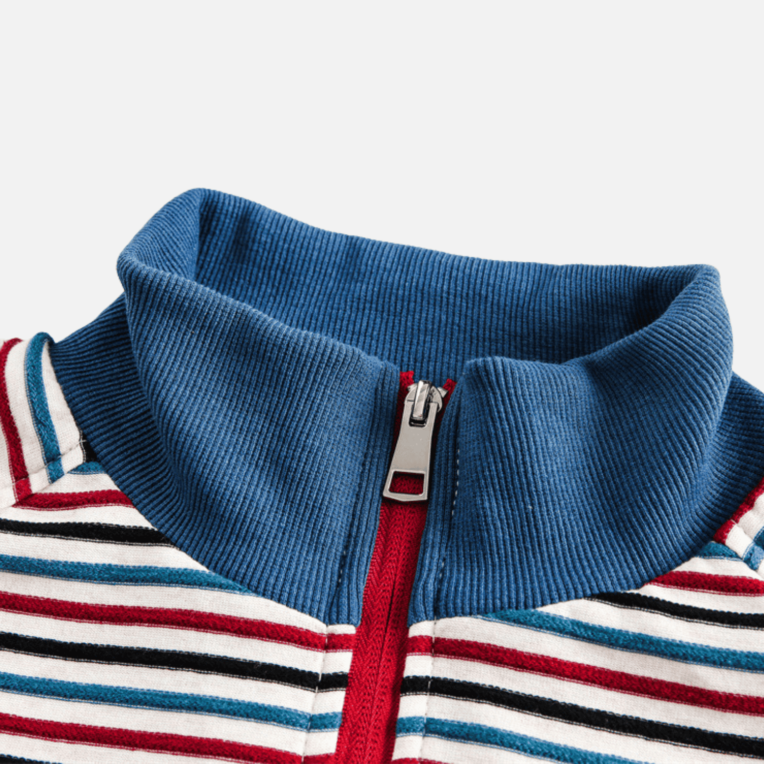Colorblock Stripe Stand Collar Jacket