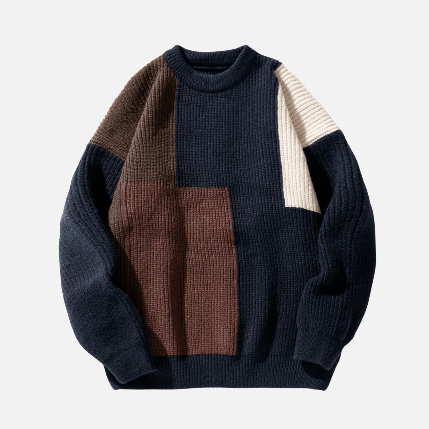 Color Block Textured Knit Sweater
