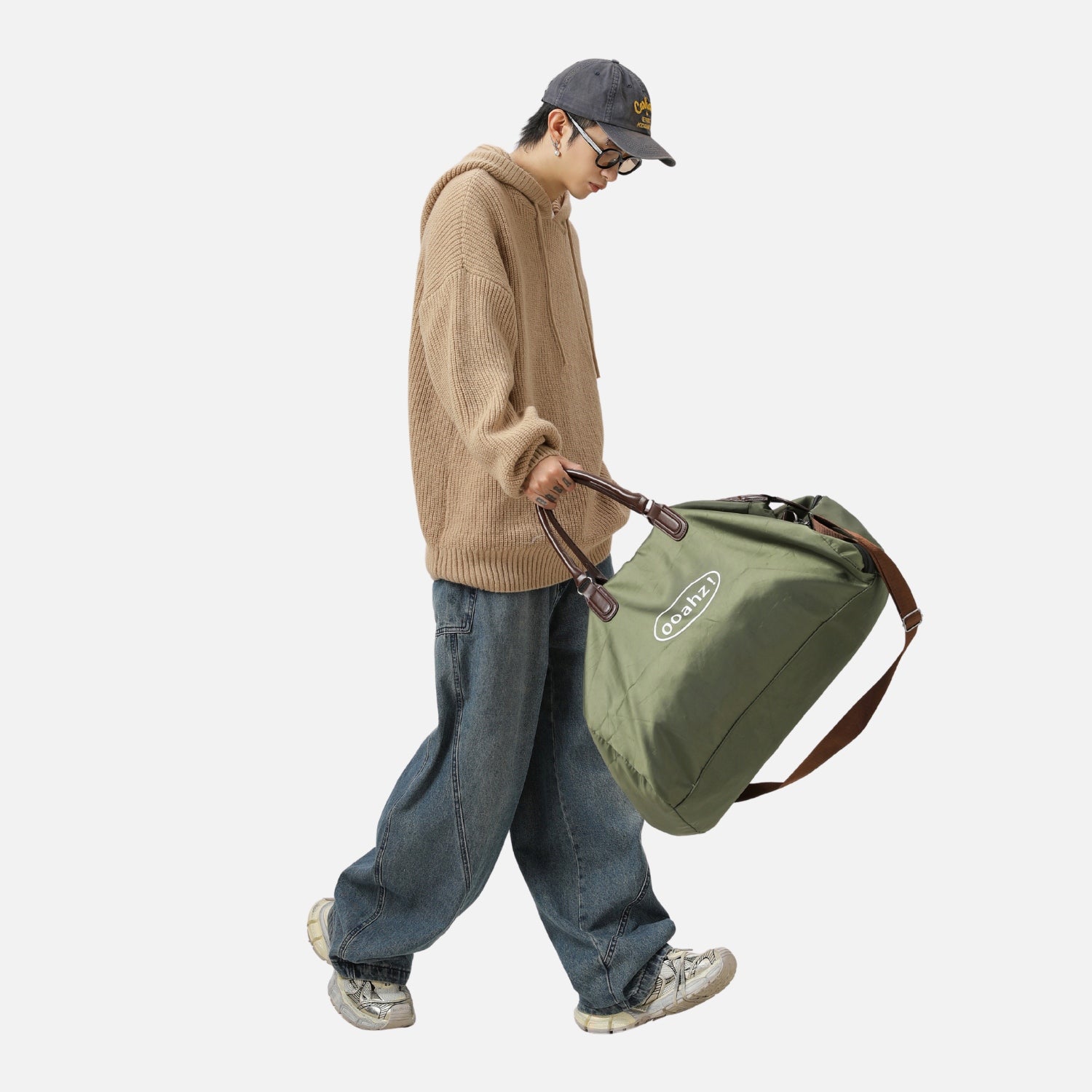 Solid Color Knit Hoodie