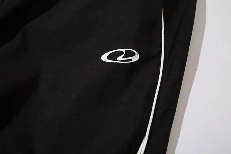 Y2K Black Patchwork Sports Pants