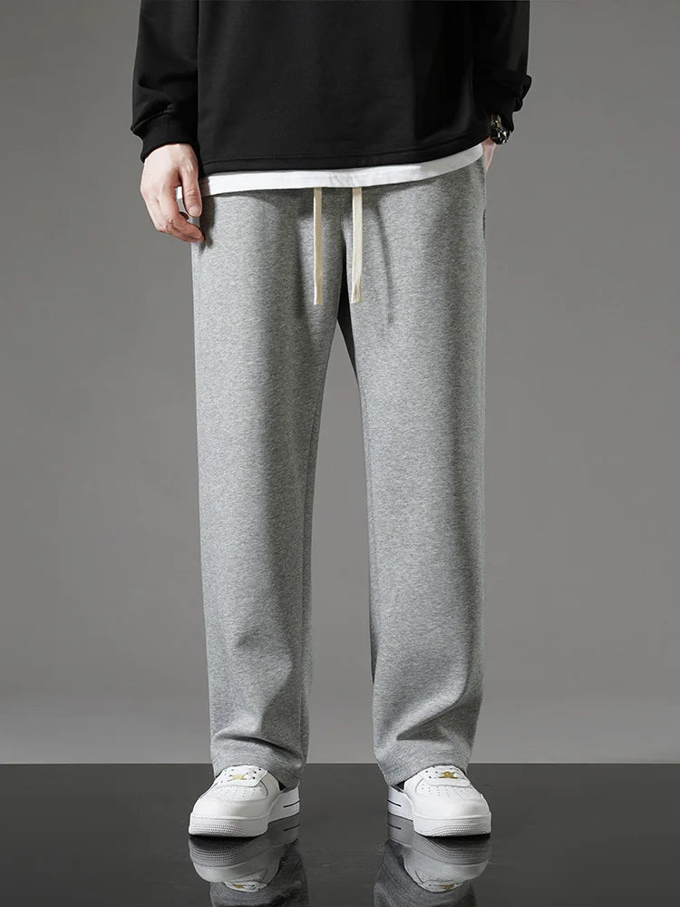 Model wearing the gray Y2K Casual Loungewear Sweatpants