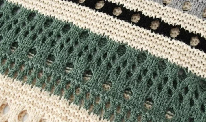 Vintaged Patterned Crochet Open Vest