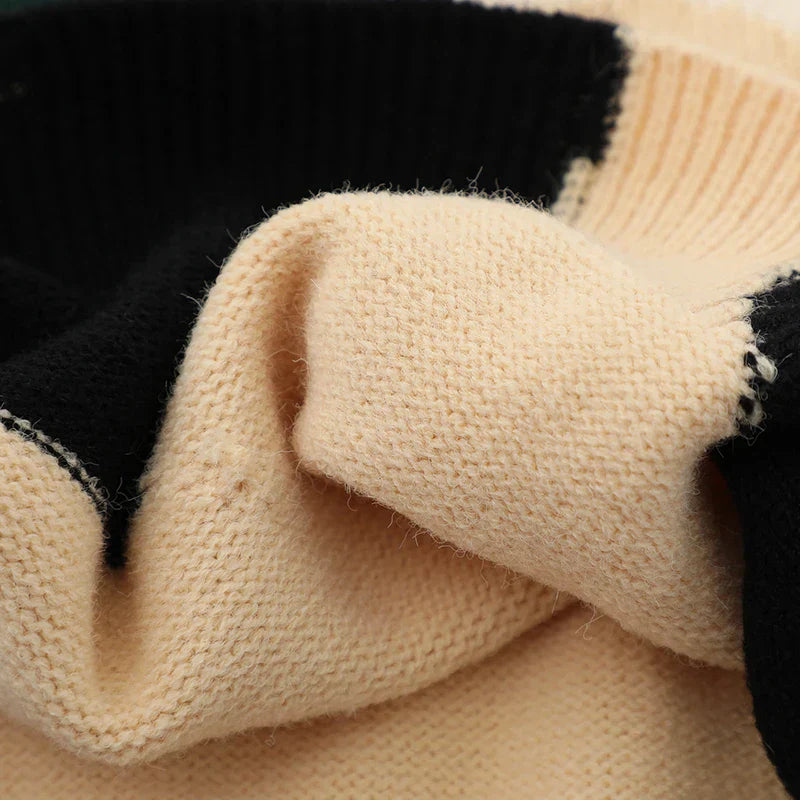 Geometric Color Patches Knitted Vest