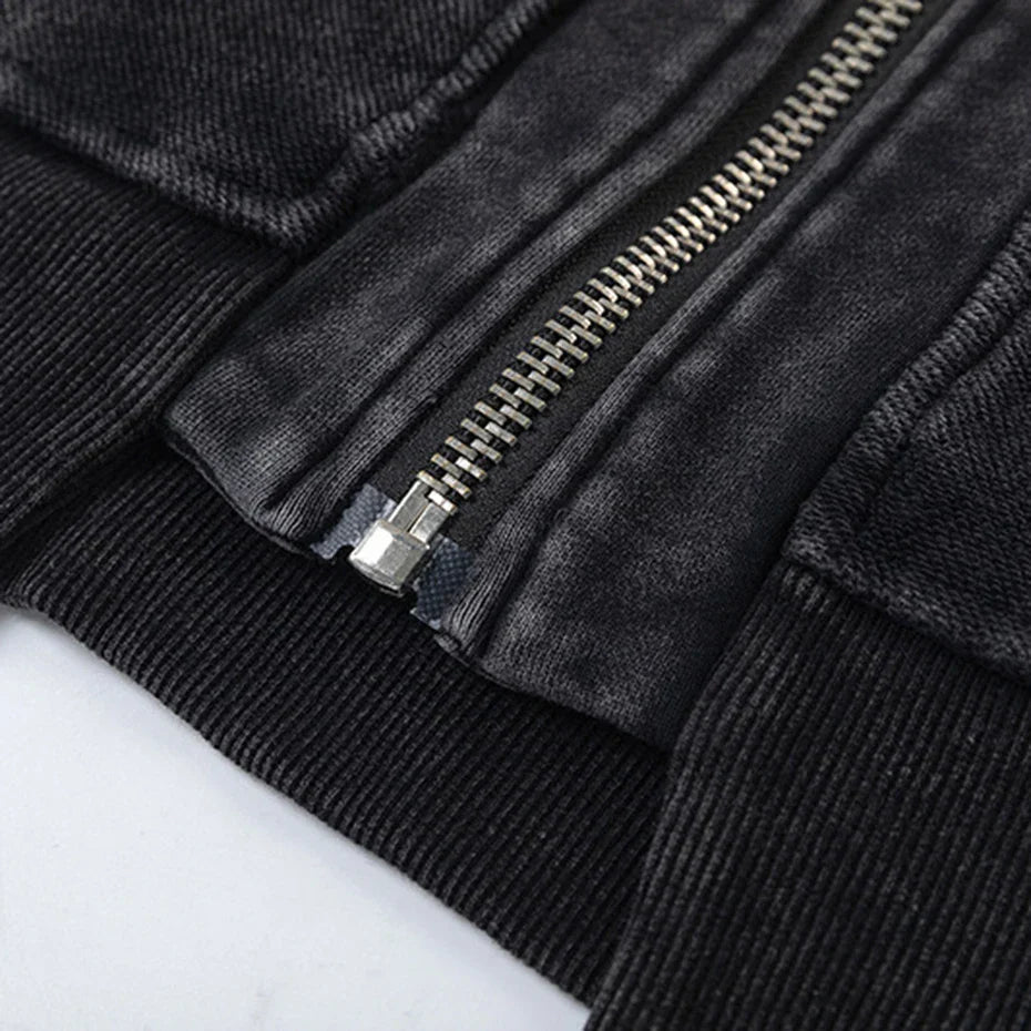 Vintage Black Loose Patchwork Oversized Sweatshirts