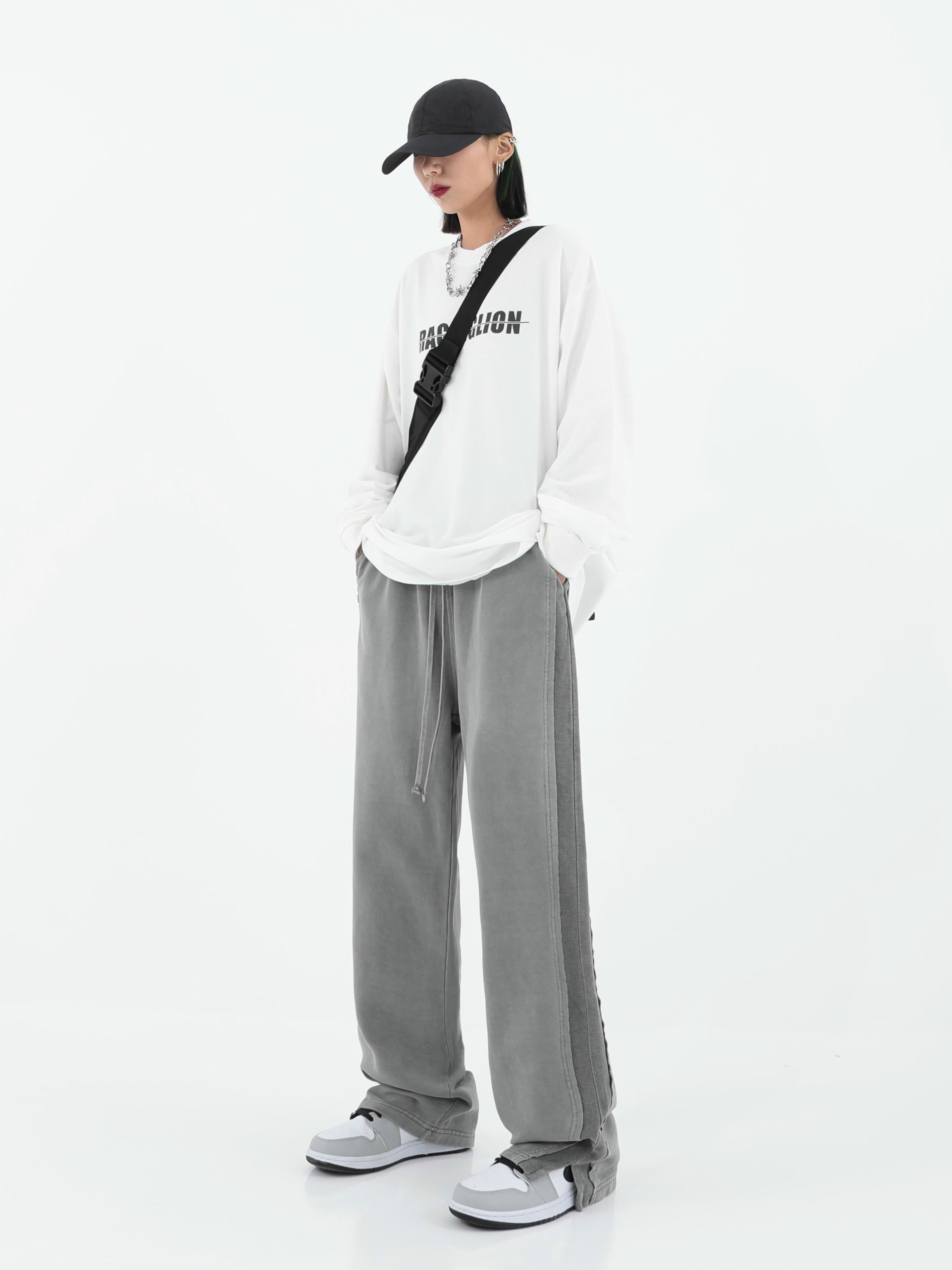 Versatile Wide-leg High Waist Sweatpants