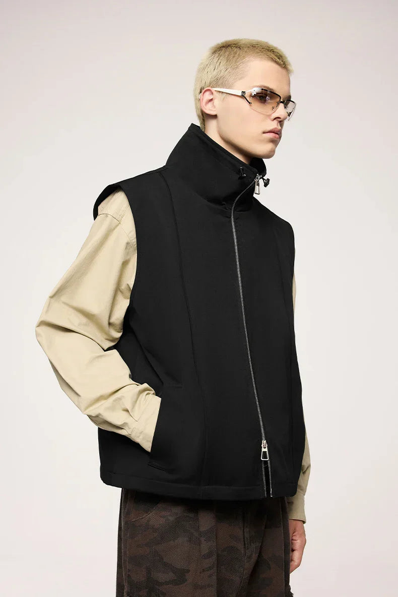 Sleeveless Zip-Up Vest