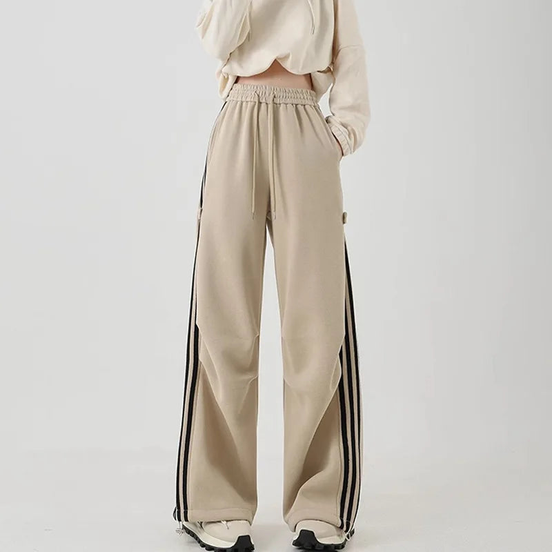 Y2K Wide-Leg Track Sweatpants