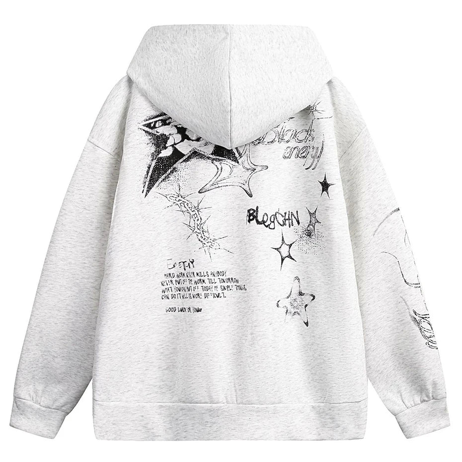 Bold Graffiti Oversized Hoodies & Shirt