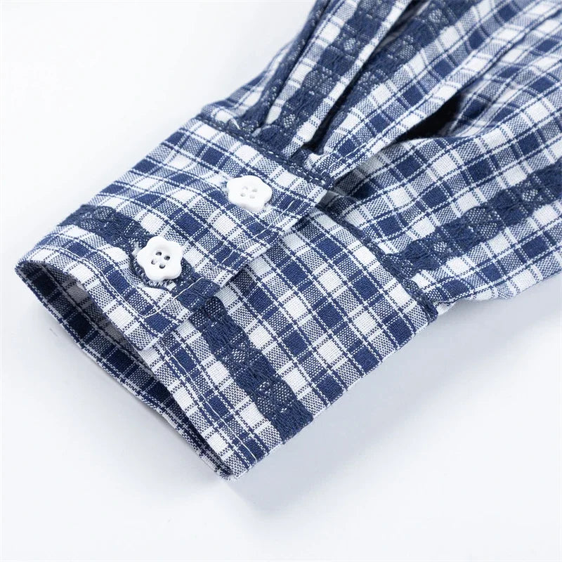 Chic Stylish Plaid Long Sleeve Shirt