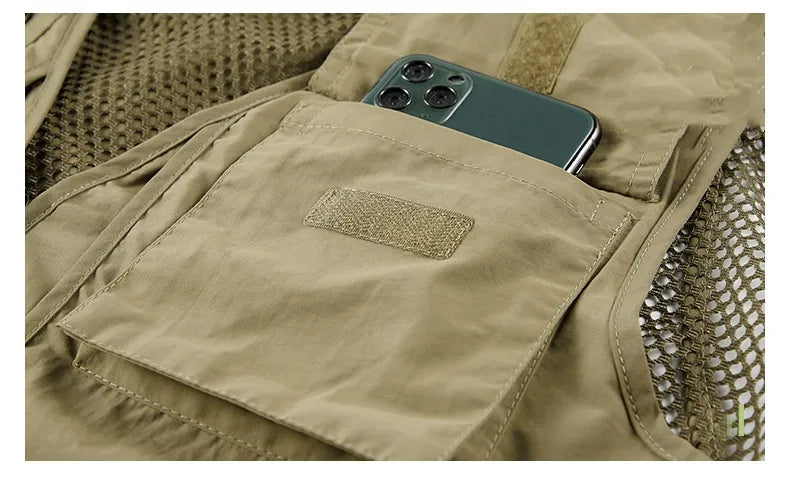 Multi-Pocket Breathable Cargo Vest