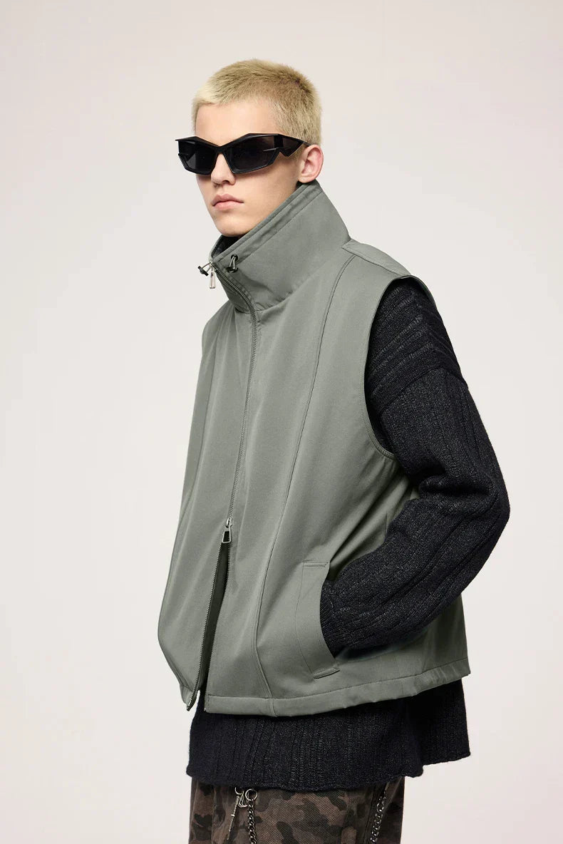 Sleeveless Zip-Up Vest