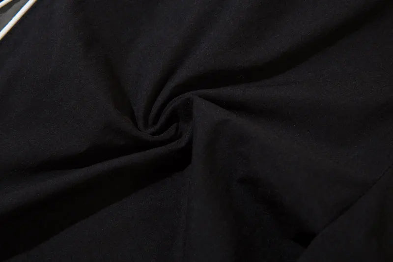 Y2K Black Patchwork Sports Pants