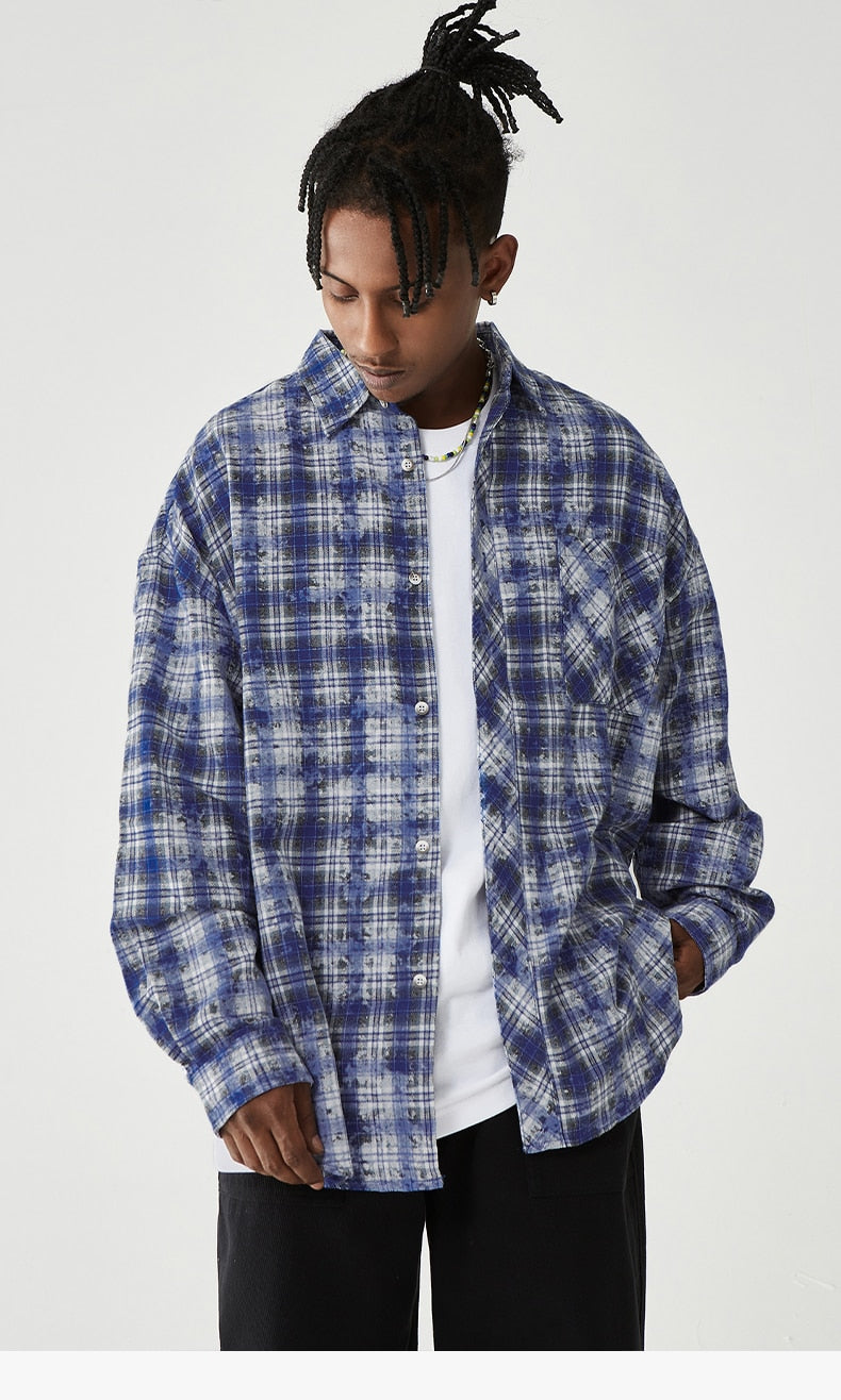 Brushed Check Blue Plaid Shirt