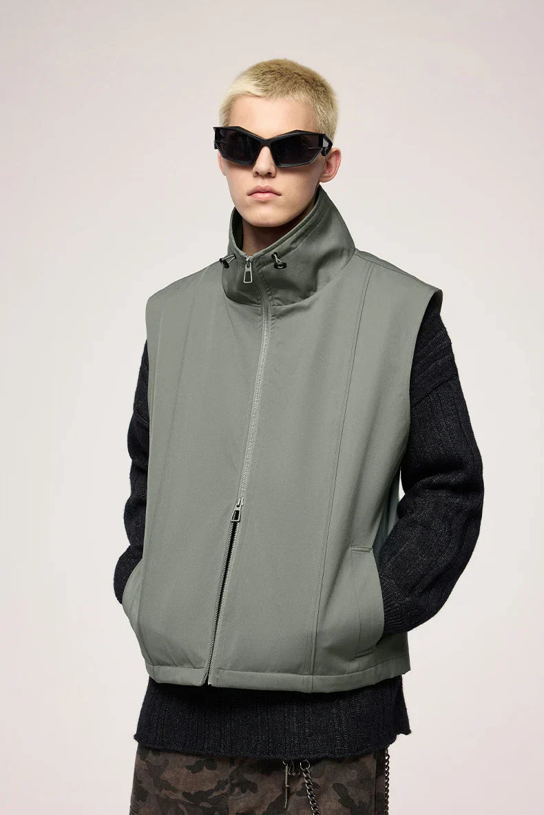 Sleeveless Zip-Up Vest