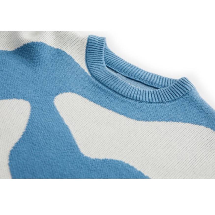 Cow Pattern Colorblock Sweater