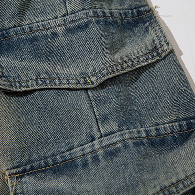 Wide-leg Multi Pocket Cargo Jeans