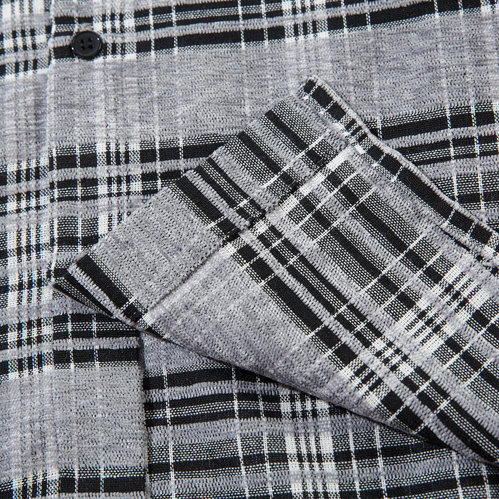 Plaid Hooded Button-Up Shirt